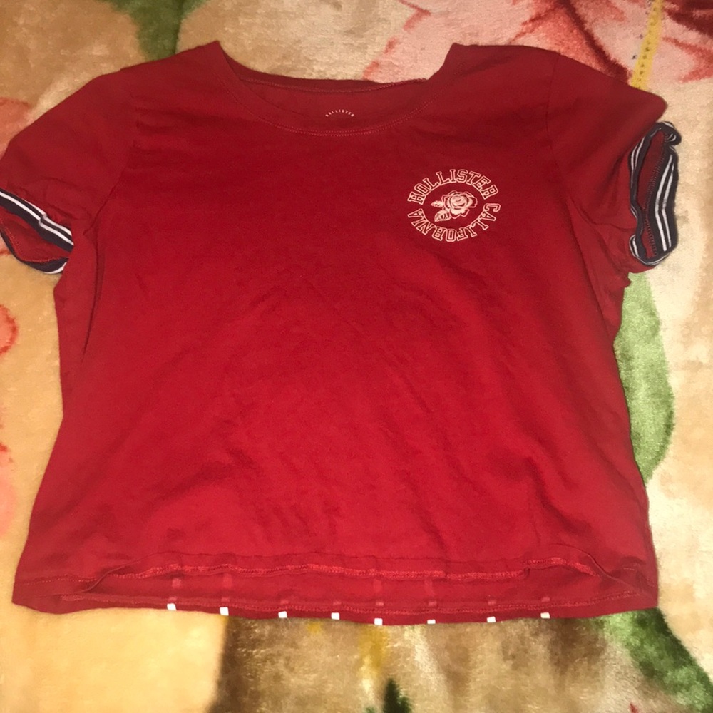 A red crop top